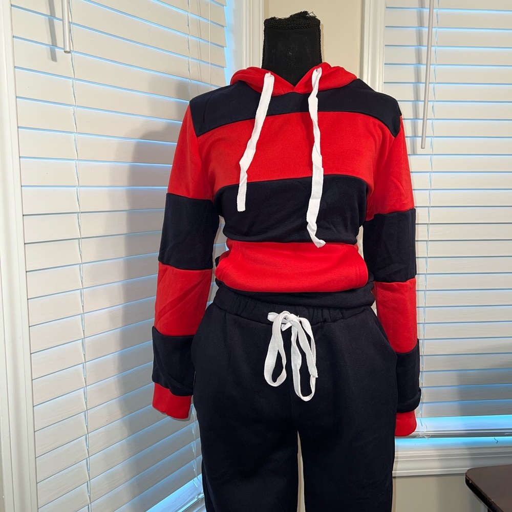 Red & Navy Sweatsuit